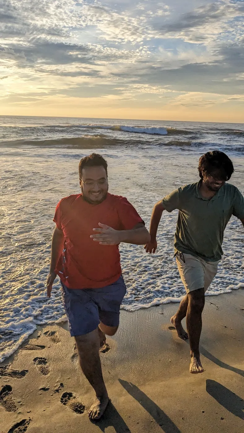 Running on the beach